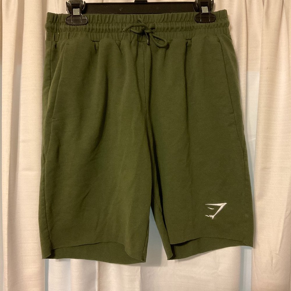 Gymshark Women's Shorts M Olive Green Elastic Tie Waist Pockets - Picture 1 of 8